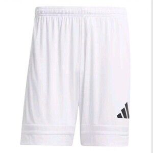 Adidas 3 Stripe AeroReady Men's Squadra Soccer Shorts White Black Size XL Logo